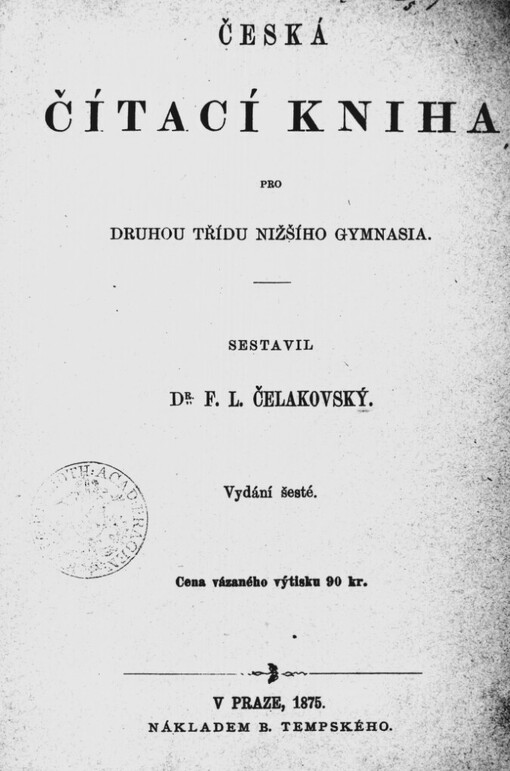Česká čítací kniha pro druhou třídu nižšího gymnasia