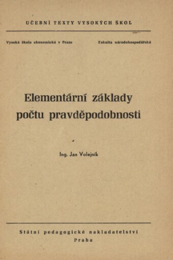 Elementární základy počtu pravděpodobnosti