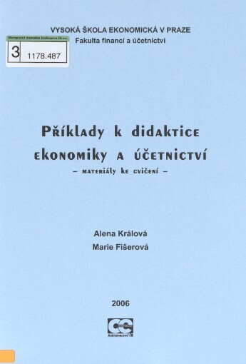 Příklady k didaktice ekonomiky a účetnictví : materiály ke cvičení