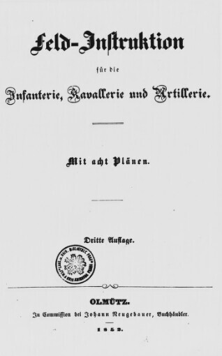 Feld-Instruktion für die Infanterie, Kavallerie und Artillerie