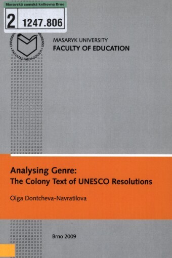 Analysing genre: the colony text of UNESCO resolutions
