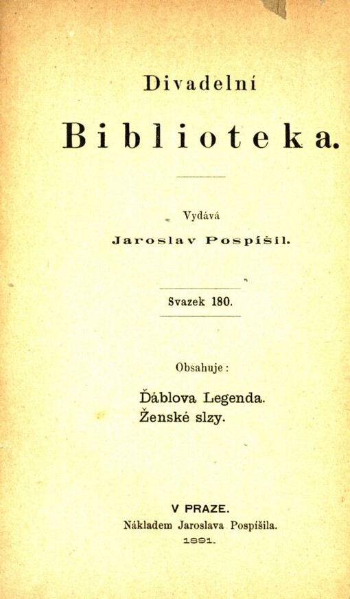 Ďáblova legenda :veselohra ve dvou jednáních