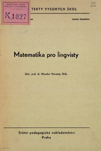 Matematika pro lingvisty