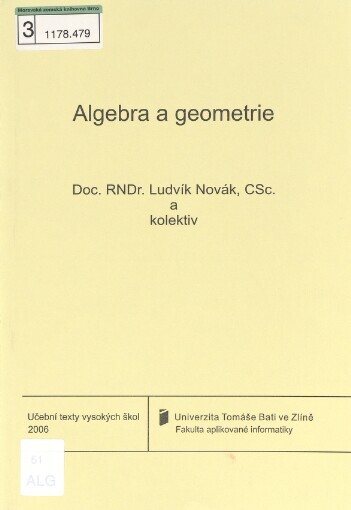 Algebra a geometrie