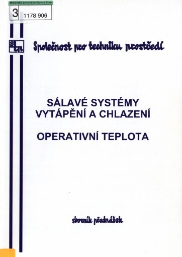 Sálavé systémy vytápění a chlazení - operativní teplota: sborník přednášek