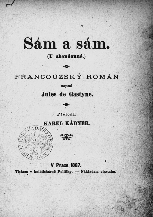 Sám a sám :francouzský román