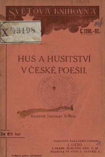 Hus a husitství v české poesii :výbor