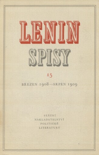 Spisy.Sv. 15,Březen 1908 - srpen 1909, Svazek 15, Březen 1908 - srpen 1909