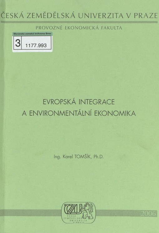 Evropská integrace a environmentální ekonomika