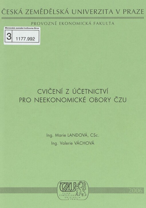 Cvičení z účetnictví pro neekonomické obory ČZU