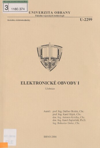 Elektronické obvody I: učebnice