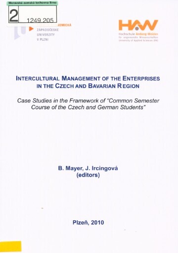 Intercultural management of the enterprises in the Czech and Bavarian region: case studies in the framework of 