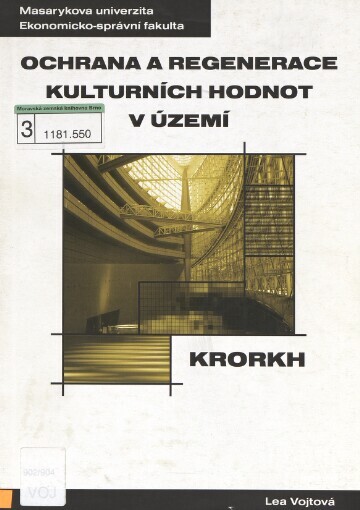 Ochrana a regenerace kulturních hodnot v území: distanční studijní opora