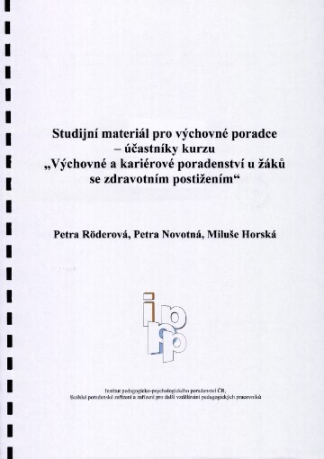 Studijní materiál pro výchovné poradce - účastníky kurzu 