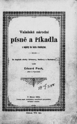 Valašské národní písně a říkadla s nápěvy do textu vřaděnými