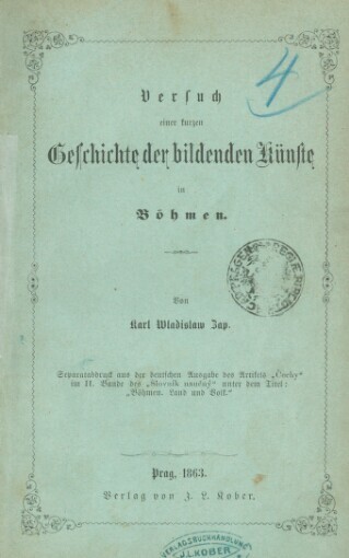 Versuch einer kurzen Geschichte der bildenden Künste in Böhmen