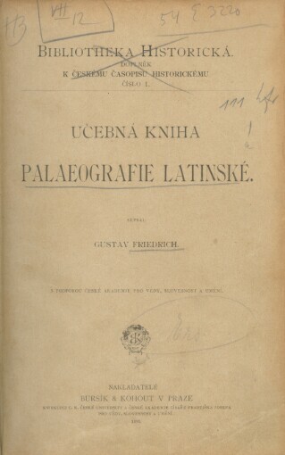 Učebná kniha palaeografie latinské