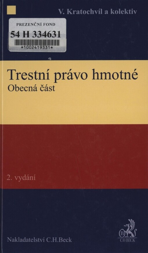 Trestní právo hmotné :obecná část
