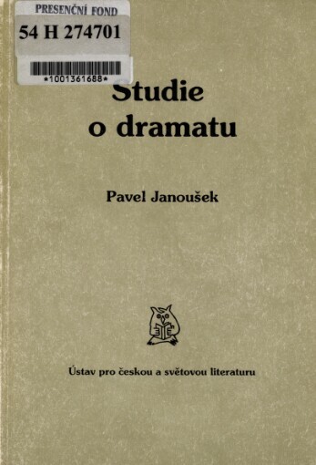 Studie o dramatu: drama jako literární fakt, interní subjekt v dramatu, Čapkova poetika dramatu a 