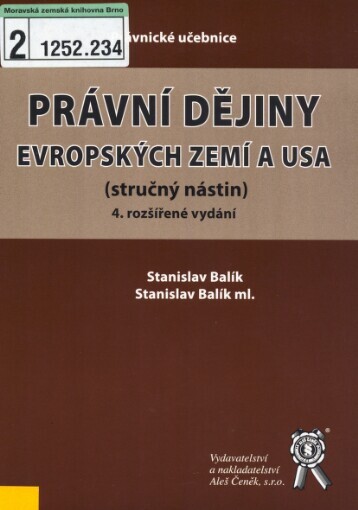 Právní dějiny evropských zemí a USA: (stručný nástin)