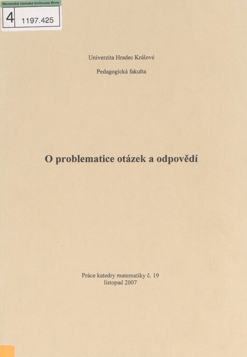 O problematice otázek a odpovědí