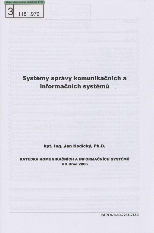 Systémy správy komunikačních a informačních systémů