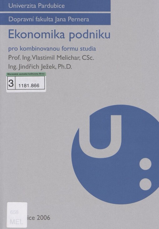 Ekonomika podniku: pro kombinovanou formu studia