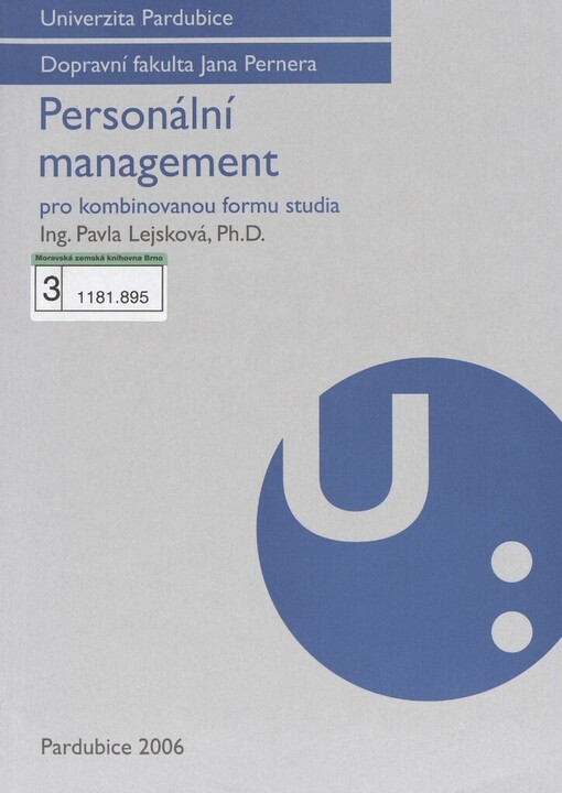 Personální management: pro kombinovanou formu studia
