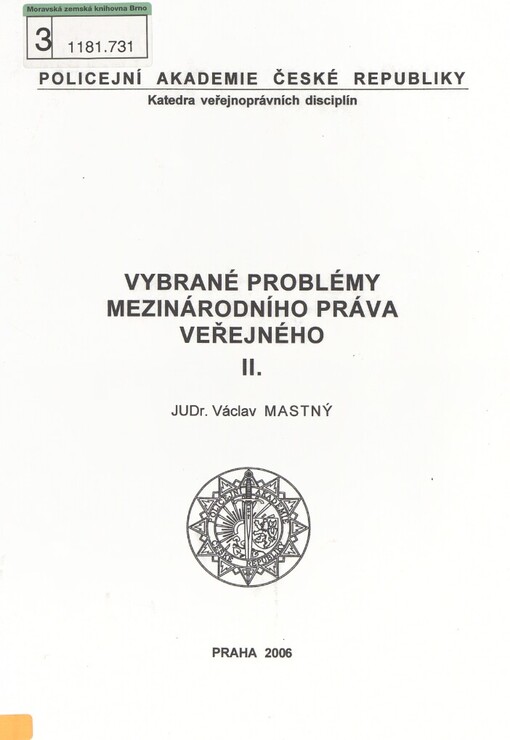 Vybrané problémy mezinárodního práva veřejného II