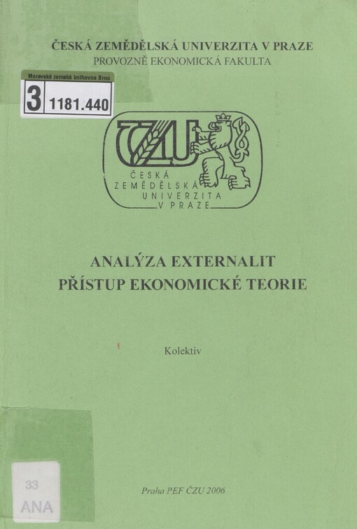 Analýza externalit: přístup ekonomické teorie