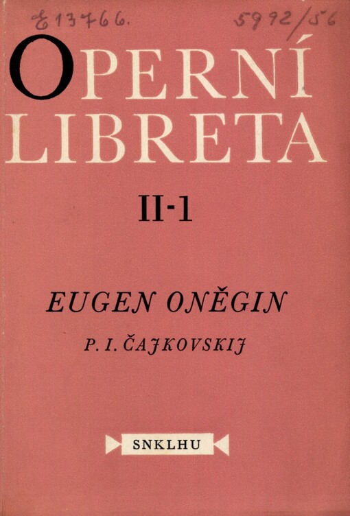 Eugen Oněgin :lyrické scény o 7 obrazech podle veršovaného románu A.S. Puškina