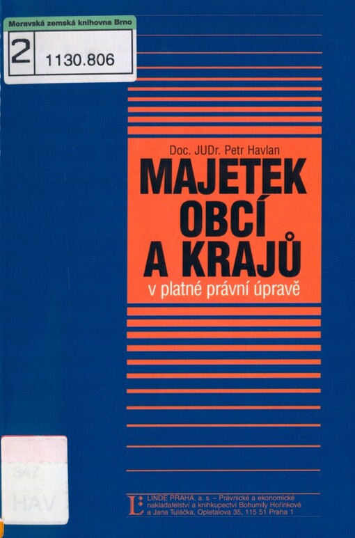 Majetek obcí a krajů v platné právní úpravě
