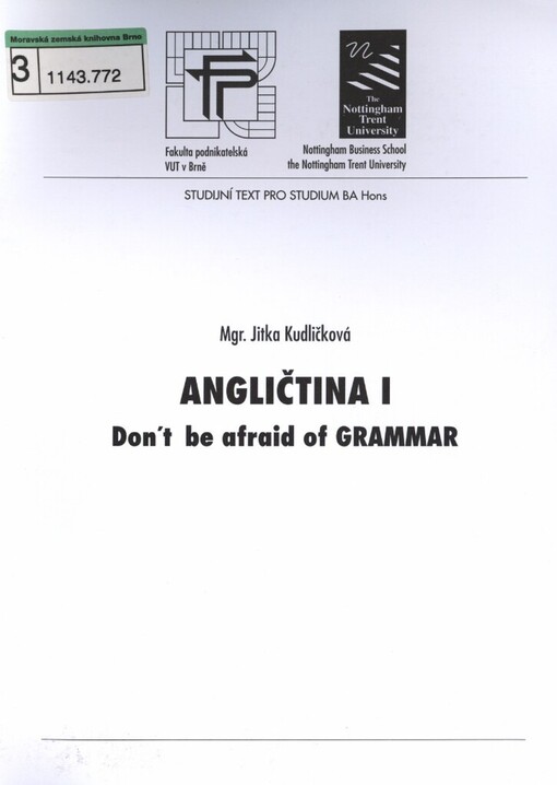 Angličtina I: don't be afraid of grammar