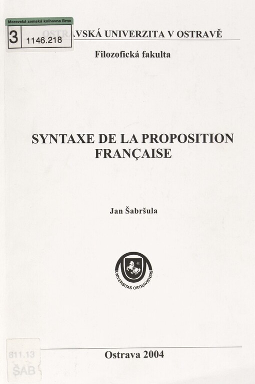 Syntaxe de la proposition française