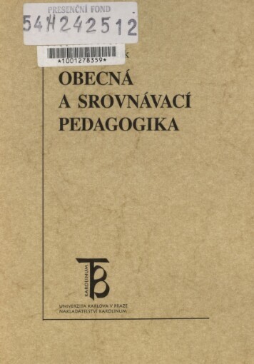 Obecná a srovnávací pedagogika
