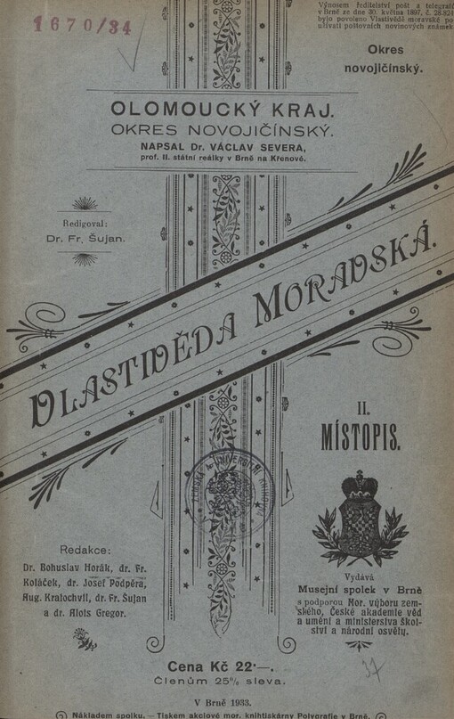 Vlastivěda moravská.II,Místopis Moravy.