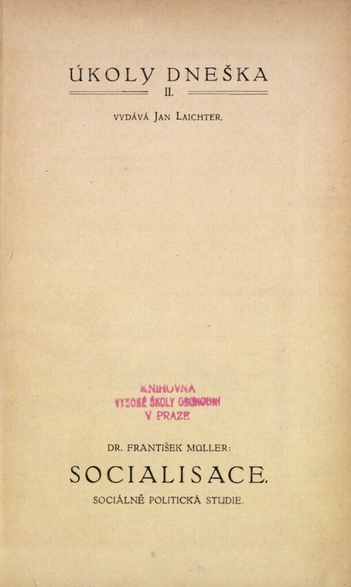 Socialisace: sociálně-polit. studie