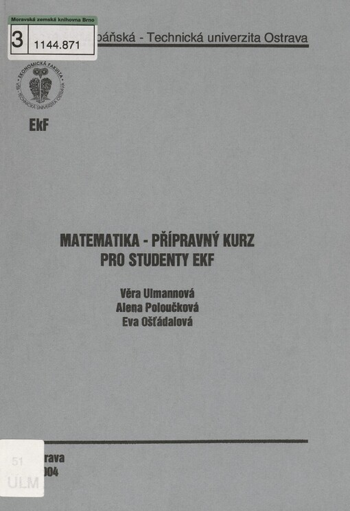 Matematika - přípravný kurz pro studenty EKF