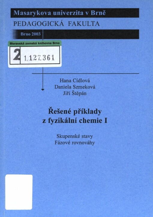 Řešené příklady z fyzikální chemie