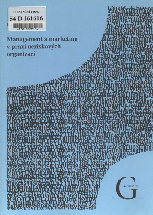 Management a marketing v praxi neziskových organizací