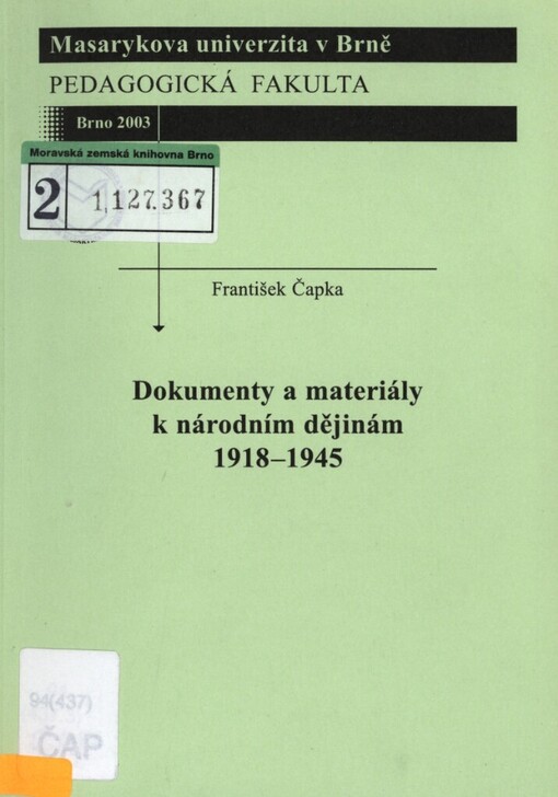 Dokumenty a materiály k národním dějinám 1918-1945