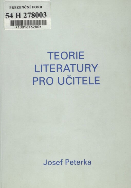 Teorie literatury pro učitele
