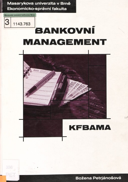Bankovní management: distanční studijní opora