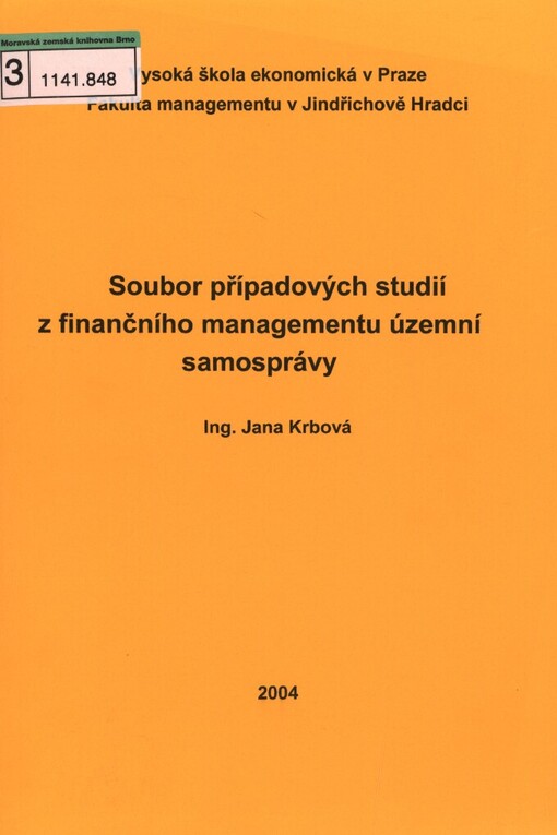 Soubor případových studií z finančního managementu územní samosprávy