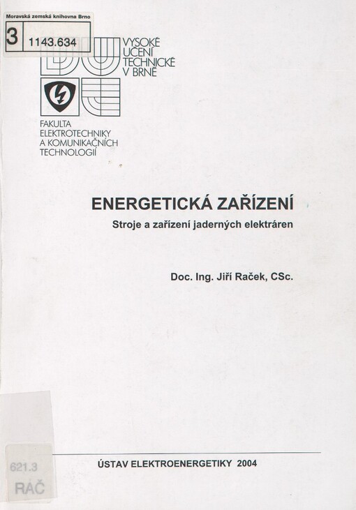 Energetická zařízení :stroje a zařízení jaderných elektráren