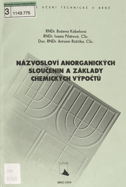 Názvosloví anorganických sloučenin a základy chemických výpočtů