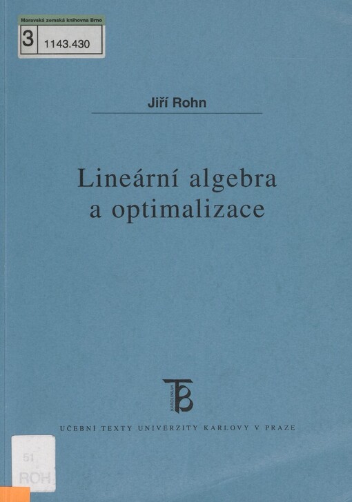 Lineární algebra a optimalizace