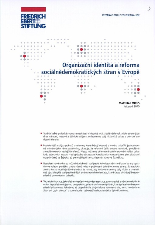 Organizační identita a reforma sociálnědemokratických stran v Evropě