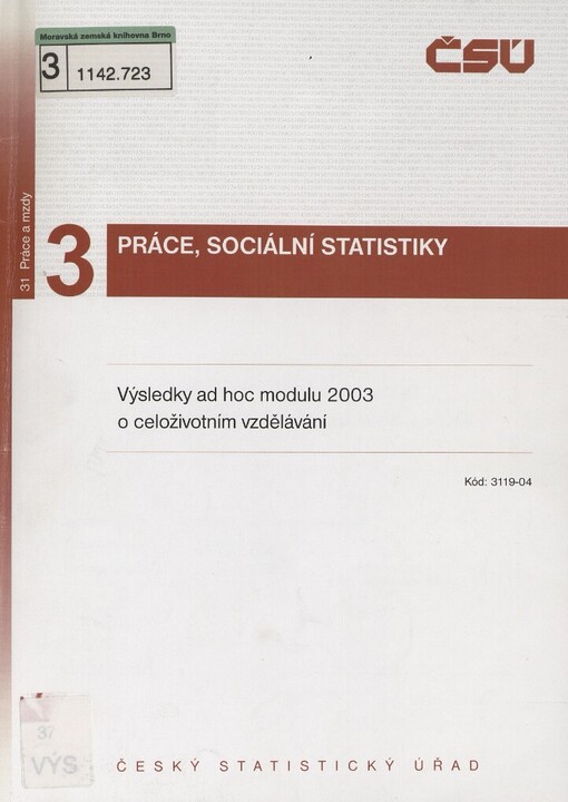 Výsledky ad hoc modulu 2003 o celoživotním vzdělávání