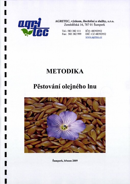 Pěstování olejného lnu: metodika